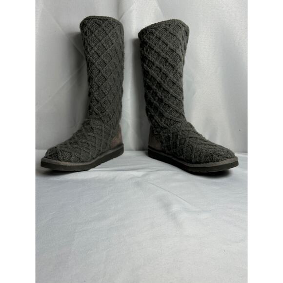 Ugg Cardy dark grey sweater classic tall 3 button womens boots SZ 4 - Picture 4 of 7